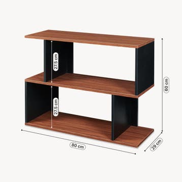 Bijzettafel Trond 80x29x60 cm zwart en walnootkleurig [en.ca, Huis en Inrichting, Tafels | Bijzettafels, Verzenden, Nieuw