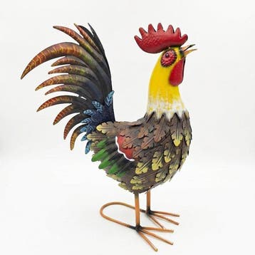 Rooster - 46cm - Beeldje - Staal