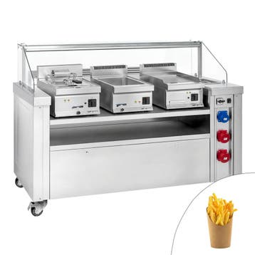 GGM Gastro | Mobiel kookstation - 1600x850mm - hoogte: |, Verzenden, Nieuw in verpakking, Fornuis, Frituur en Grillen