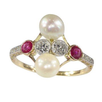 Ring - 18 karaat Geel goud - 0.26ct. tw. Diamant, Nieuw