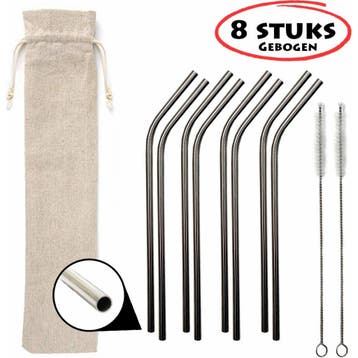 Fako Bijoux - RVS rietjes Set - Herbruikbaar - Herbruikbaar, Verzenden, Nieuw