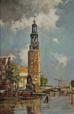 Jan Herman Melcher Tilmes (1877-1943) - Montelbaanstoren in, Antiek en Kunst, Kunst | Schilderijen | Klassiek
