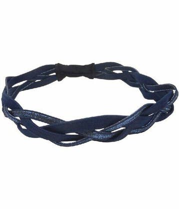 Haarband Sport 3cm - Glitter - Gevlochten Elastiek - Blauw, Nieuw