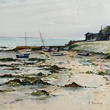 André Duculty (1912-1990) - Marine - Paysage côtier en