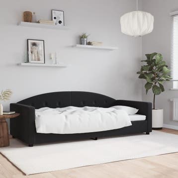 vidaXL Slaapbank 90x190 cm fluweel zwart, 90 cm, Eenpersoons, Verzenden, Zwart