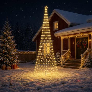 vidaXL LED Kerstboom EKENAS 500 cm 550 LEDs Warmwit IJzer, Verzenden, Nieuw