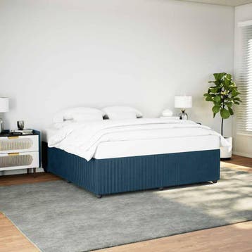 vidaXL Bedframe fluweel blauw 200x200 cm, Huis en Inrichting, Overige maten, 200 cm, Stof, Verzenden