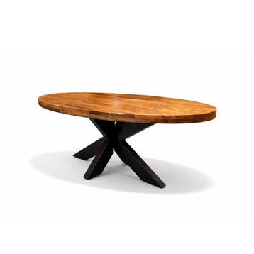 Salontafel Silvia Ovaal 110x70cm Mango Honey brown, Huis en Inrichting, Tafels | Salontafels, Ophalen of Verzenden, Nieuw