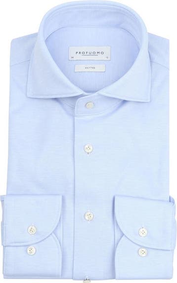 Profuomo Knitted Overhemd Lichtblauw maat 41 Heren, Verzenden, Nieuw, Profuomo