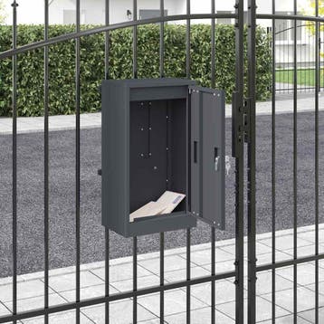 vidaXL Brievenbus met opslag met slot Antraciet 30 x 20 x 55, Tuin en Terras, Verzenden, Nieuw