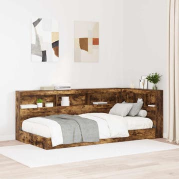 vidaXL Opberghoofdbord Gerookt eiken Bewerkt hout, Verzenden, Nieuw, Bruin, Hout