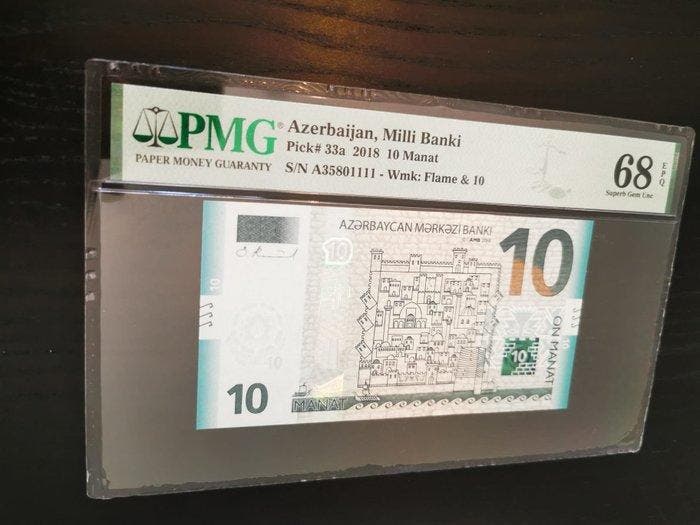 Azerbeidzjan. - 10 Manat - 2018 - Pick 33a (Zonder, Postzegels en Munten, Bankbiljetten | Europa | Niet-Eurobiljetten
