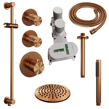 Brauer Copper Edition Thermostatische Regendoucheset Inbouw, Ophalen of Verzenden, Nieuw