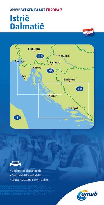 Istrië - Dalmatië 7 ANWB wegenkaart / ANWB wegenkaart, Verzenden, Zo goed als nieuw
