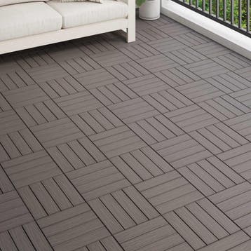 vidaXL Terras Tegel 3D-Design 11 st Donkerbruin 30 x 30 cm, Verzenden, Nieuw