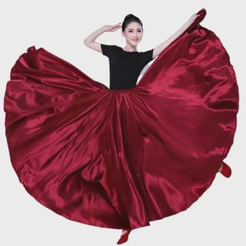 Glanzende Satijnen Lange Dansrok - Swing & Buikdans - 14 Kle, Verzenden, Nieuw
