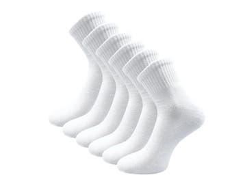 6 paar Badstof Quarter Sneakersokken - SQOTTON® - Wit, Kleding | Heren, Verzenden, Nieuw
