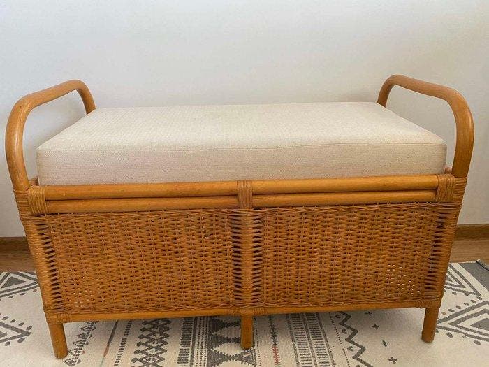 Bank - Rattan, Antiek en Kunst, Kunst | Designobjecten