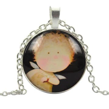 Fako Bijoux - Ketting - Cabochon - Jongen Engel, Verzenden, Nieuw