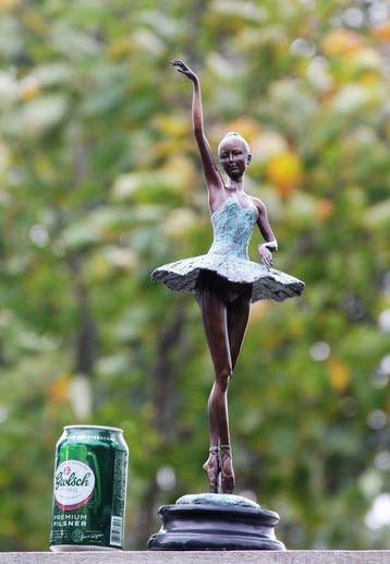 Beeld, ballerina - 44 cm - brons marmer