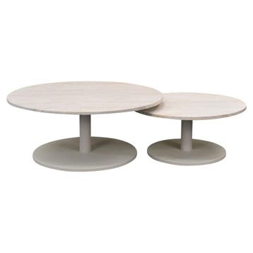 Lido lounge tafel 60x60x30 cm latte polystone travertine, Tuin en Terras, Tuintafels, Ophalen of Verzenden, Nieuw
