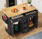 Keukeneiland met Klapblad &amp; Opbergruimte – 140 cm Breed, Verzenden, Nieuw