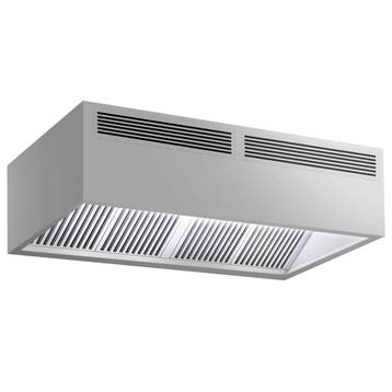 GGM Gastro | Afzuigkap doosmodel RVS - B2000mm - zonder |, Onderbouw afzuigkap, Verzenden, Inbouw, Motor