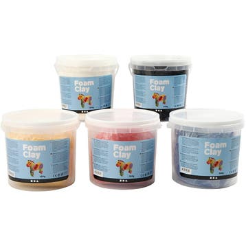 Foam Clay®, primair kleuren, 5x560 gr/ 1 doos, Nieuw