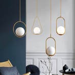 Scandinavische Hanglamp – Moderne Glazen Bol Plafondlamp, Verzenden, Nieuw