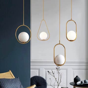 Scandinavische Hanglamp – Moderne Glazen Bol Plafondlamp, Verzenden, Nieuw