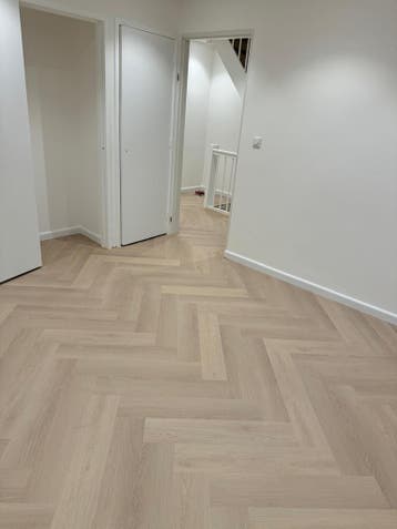 PVC vloer  visgraat vloer inclusief pvc vloer leggen, Huis en Inrichting, Ophalen, PVC Vloer Visgraat Vloer, 75 m² of meer, Grijs