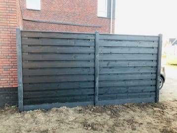 Hout beton schuttingen vanaf €109,- per meter incl. montage, Nieuw, Hout, 1 tot 2 meter
