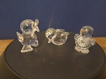 Swarovski - Beeldje - Spelende eendjes (3) - Kristal