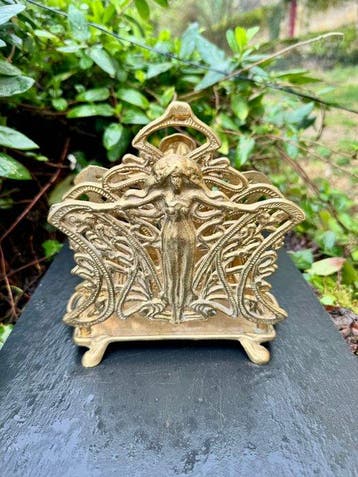 Brievenhouder - Messing - Art Nouveau-stijl, Antiek en Kunst