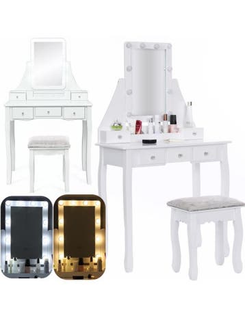 Kaptafel Spiegel LED | Wit | 147x80x40cm | Laatste Stuks!, Ophalen of Verzenden, Nieuw, Modern