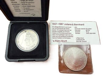 Nederland. Beatrix. Lot of 2 Silver Commemorative Coins – 50