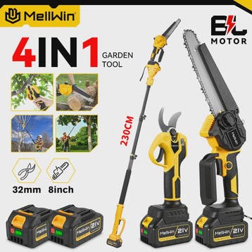 Mellwin 4-in-1 Snoei- en Zaagset: Elektrische Snoeischaar, K, Verzenden, Nieuw