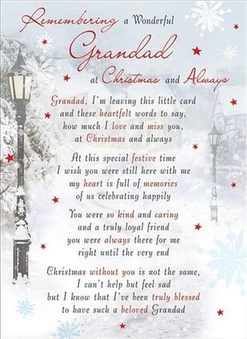 Rouwkaart herdenkingskaart a wonderful grandad christmas &, Ophalen of Verzenden, Nieuw
