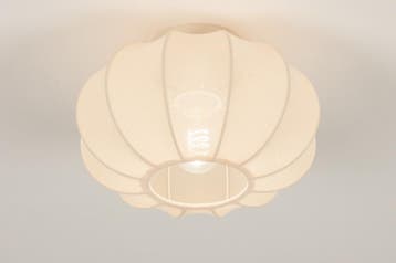 Rietveld Plafondlampen - Beige - Stof, Metaal, Verzenden, Nieuw