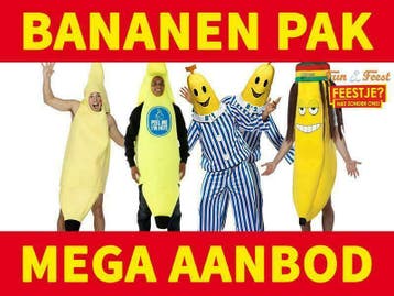 Bananenpak - Mega aanbod bananen kostuums, Ophalen of Verzenden, Nieuw, Kleding