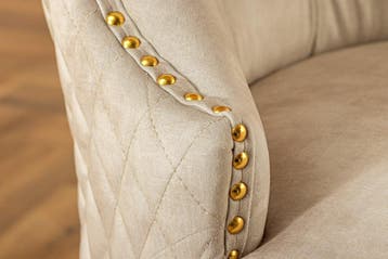 Barokke stoel CASTLE DELUXE beige fluweel goud roestvrij, Ophalen of Verzenden, Nieuw