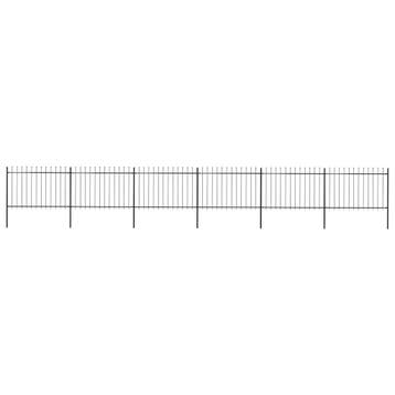 vidaXL Tuinhek met speerpunt staal 1005x120 cm zwart, Verzenden, Nieuw, IJzer