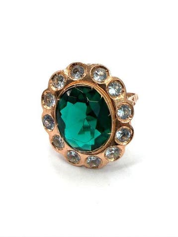 Zonder minimumprijs - Ring - 9 kt. Roségoud, Zilver Spinel -, Nieuw