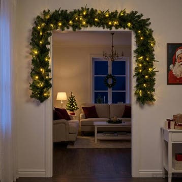 vidaXL Kerstkrans Groen 270 cm PVC en PE 50 LEDs, Verzenden, Nieuw