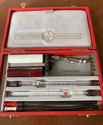 Medisch instrument - leder,glas,metaal - Bayter