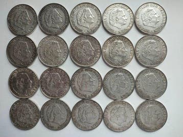 Nederland. 2 1/2 Gulden Lot de 20 pièces