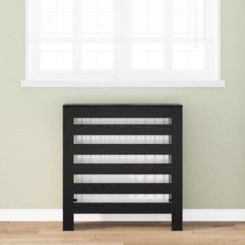 vidaXL Radiatorafdekking Zwart eiken 78 x 20 x 82 cm Bewerkt, Verzenden, Nieuw