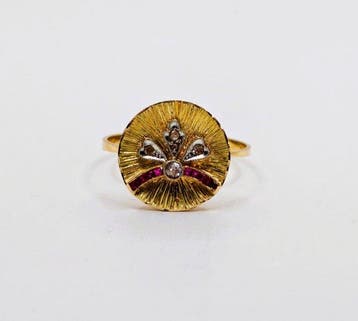 Statement ring - 18 karaat Geel goud - 0.28ct. tw. Diamant
