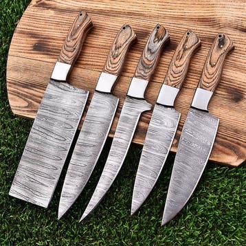 Keukenmes - Chefs knife - Gevouwen staal, Pakka wood -