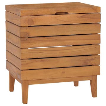 vidaXL Wasmand 40x30x45 cm massief teakhout, Verzenden, Nieuw